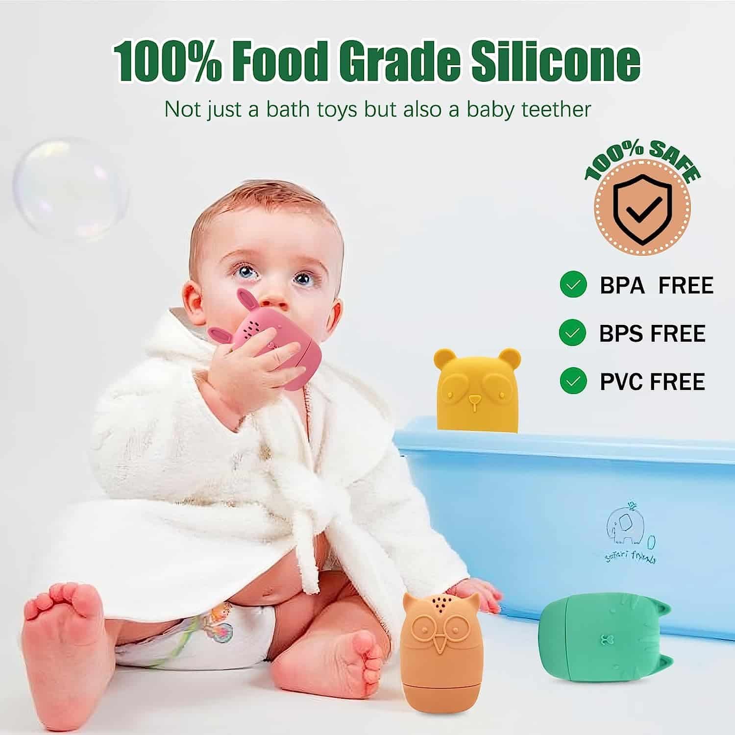 Newsun food-grade silicone bibs make mealtimes mess-free. Our soft, waterproof bibs feature deep food catch pockets, adjustable neck straps and are BPA-free, durable & wipe-clean for hassle-free daily baby feeding.